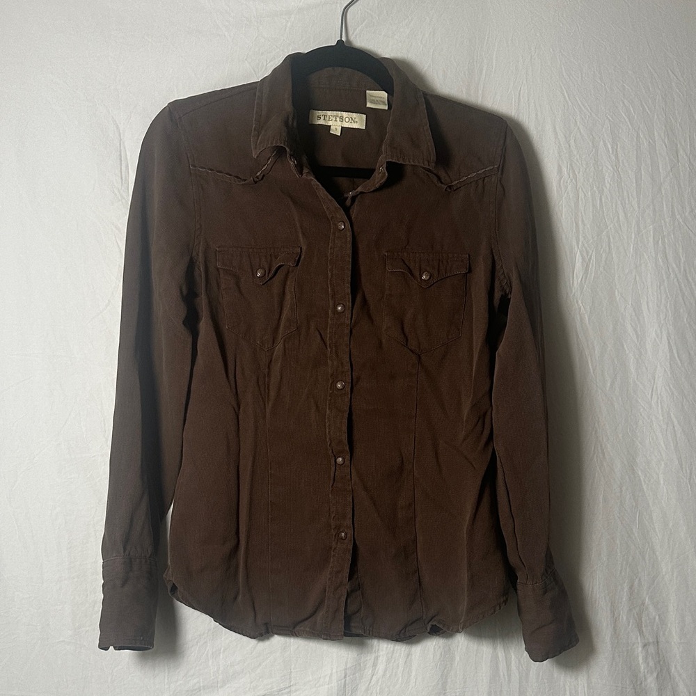 Stetson Dark Brown Casual Button Down Shirt